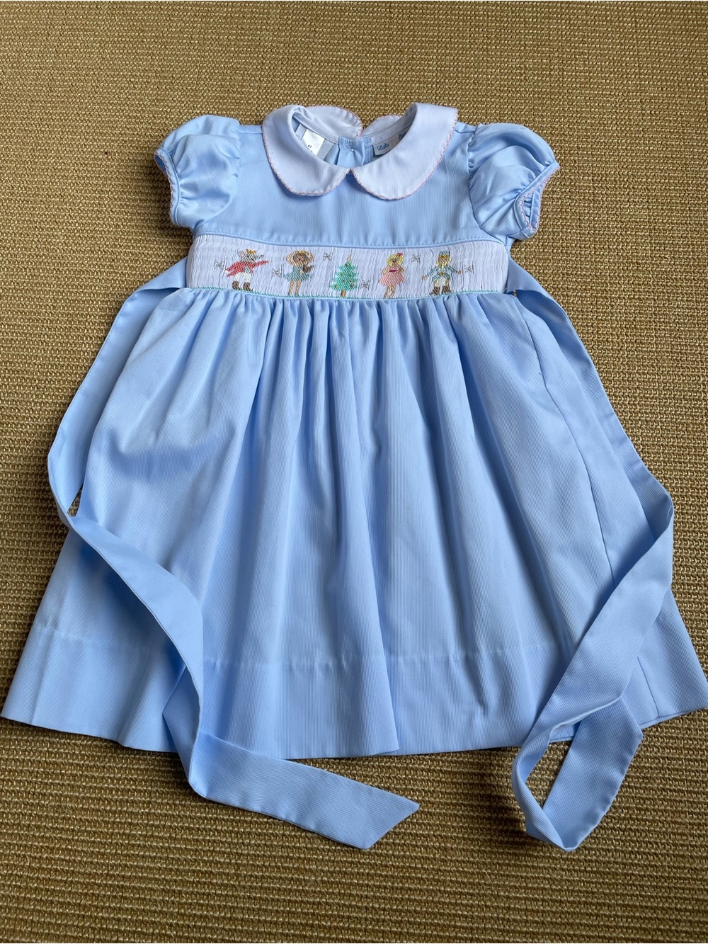 Lulu Bebe blue and pink smocked nutcracker Christmas dress 4T